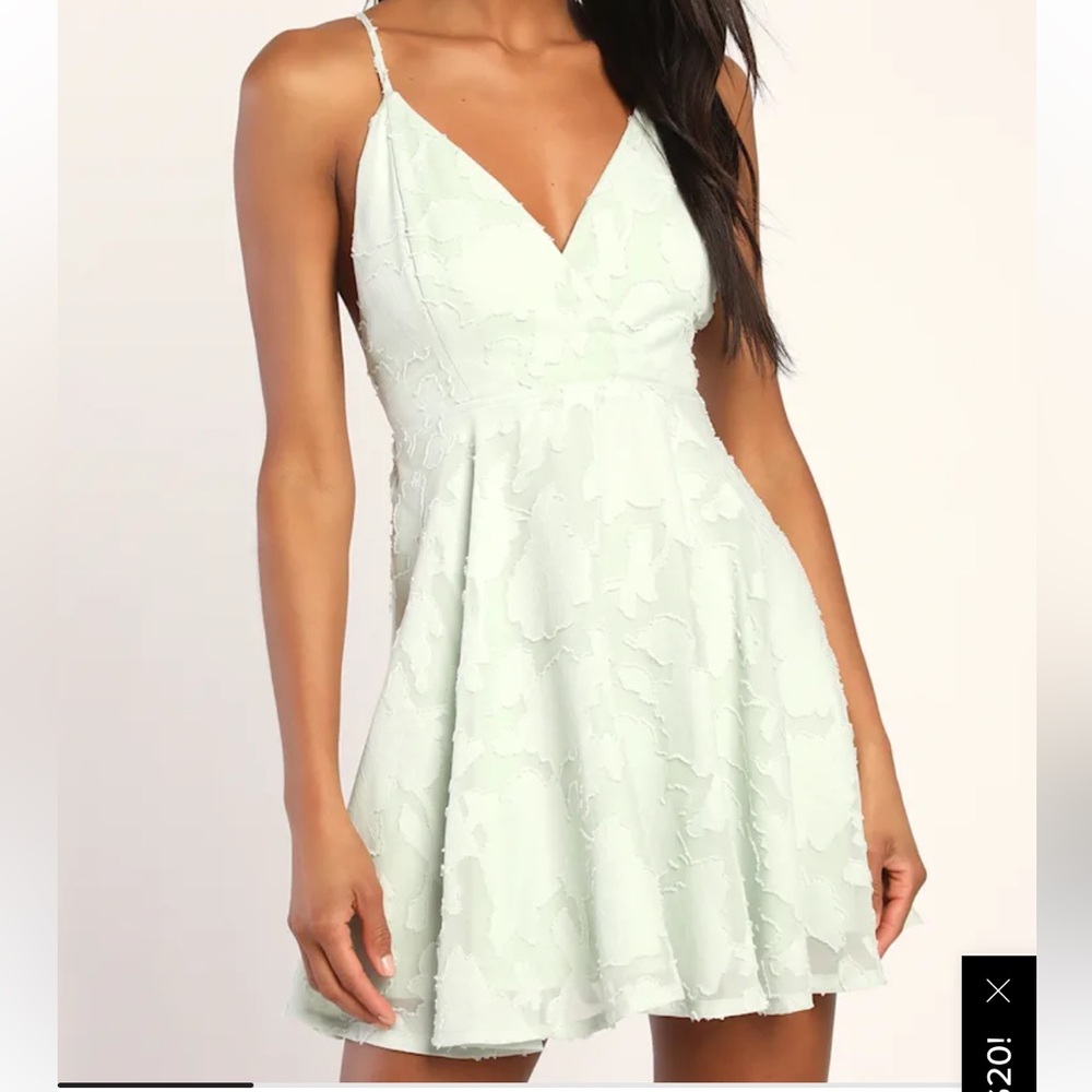 Lulu's Mint Green Textured Mini Dress